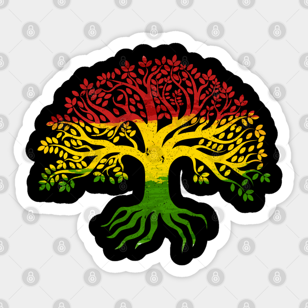 Tree Roots Rasta Lion Reggae Good Vibes Reggae Sticker TeePublic